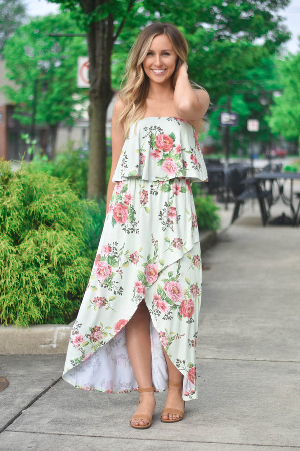 Sage Floral Maxi Dress