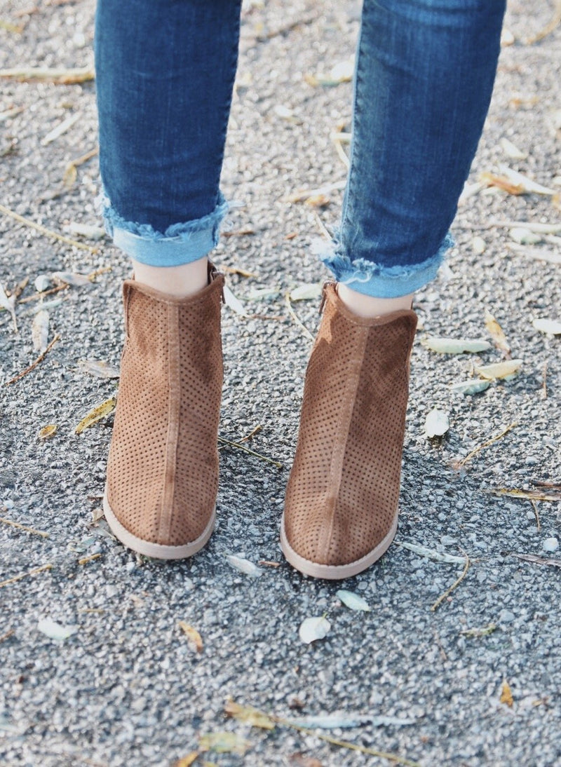 Cognac Mesh Bootie