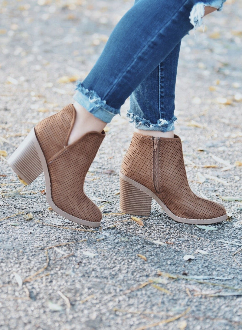 Cognac Mesh Bootie