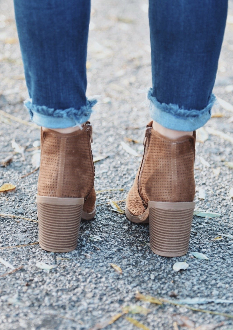 Cognac Mesh Bootie