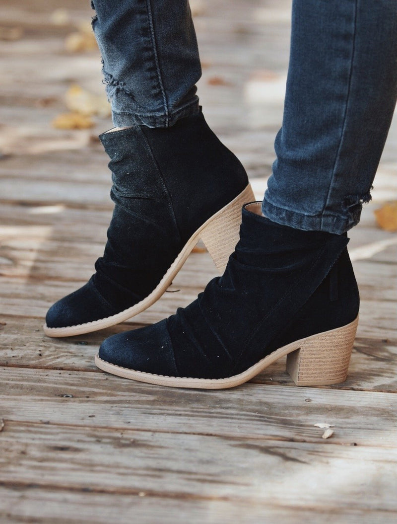 Black Suede Ankle Bootie