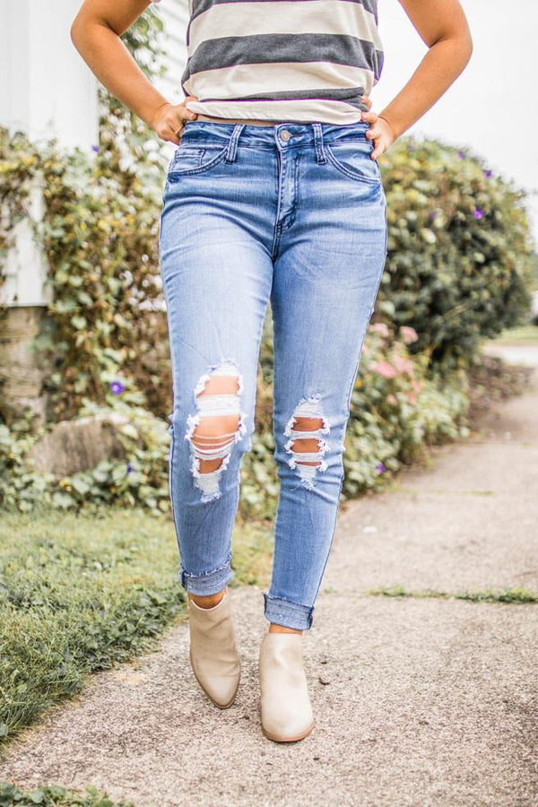 Light Blue Distressed Skinnies