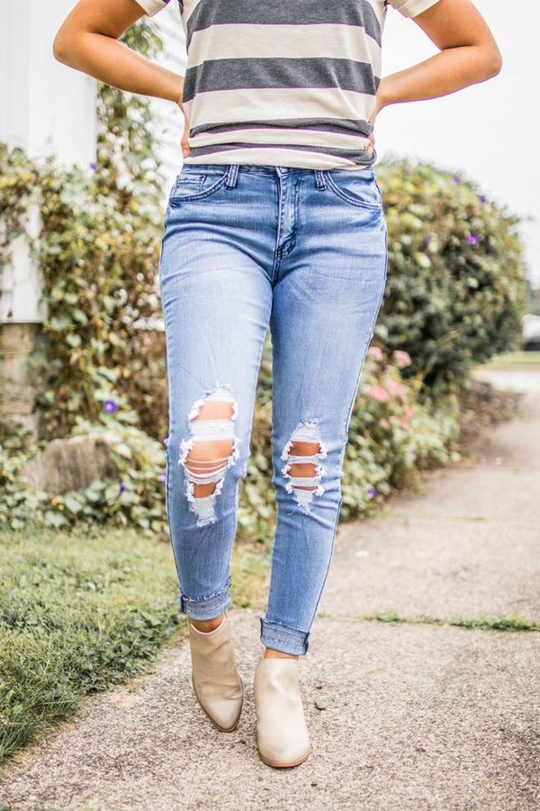 Light Blue Distressed Skinnies