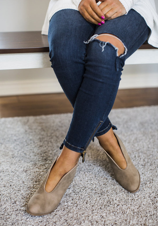 Taupe Cutout Bootie