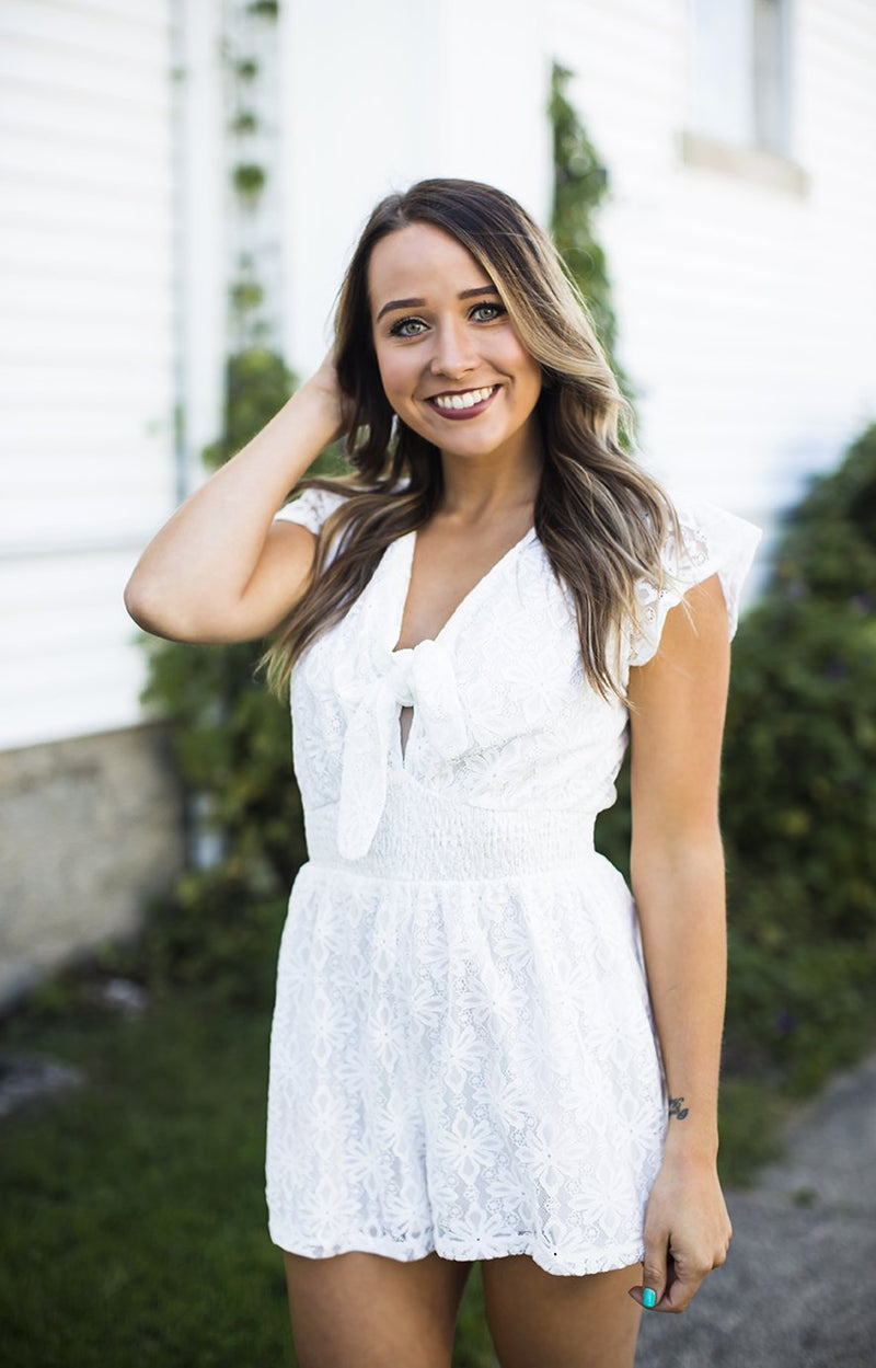 Ivory Lace Romper