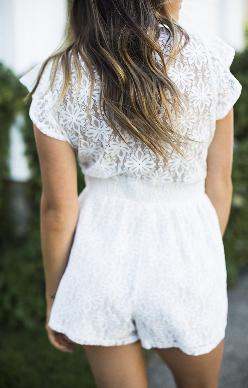 Ivory Lace Romper