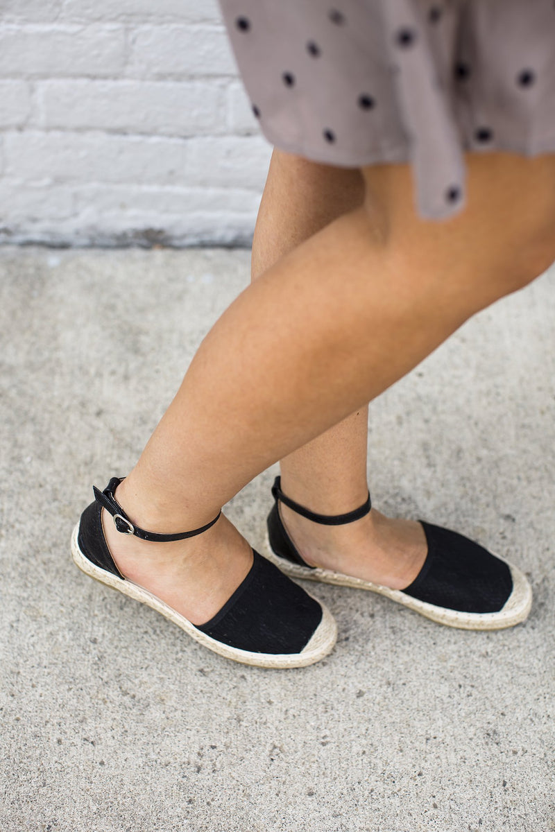 Black Espadrille Sandal