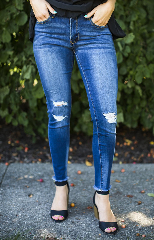 Distressed Blue Denim