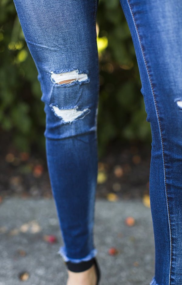 Distressed Blue Denim