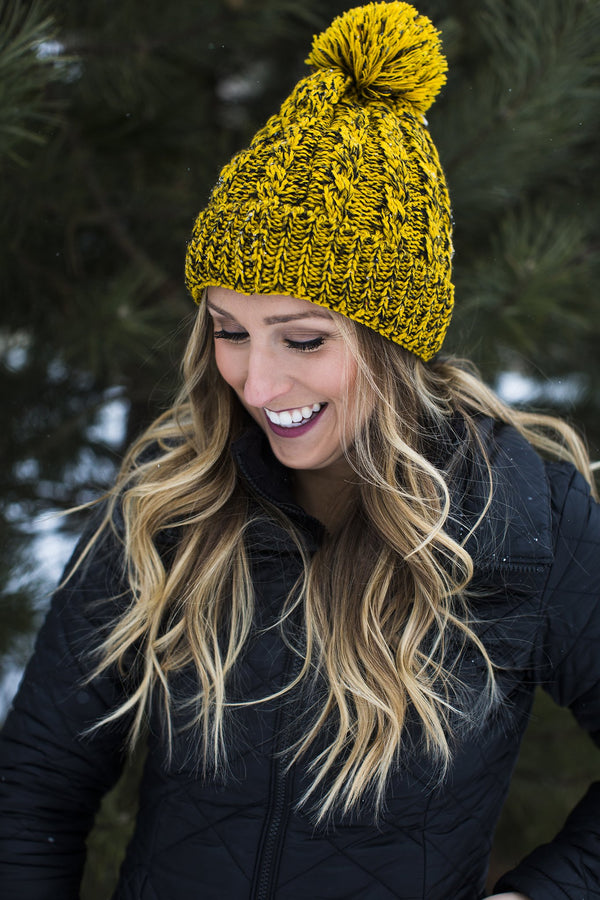 Mustard Speckled Knitted Hat