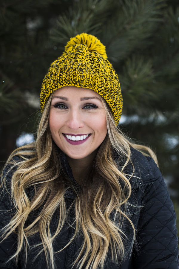 Mustard Speckled Knitted Hat