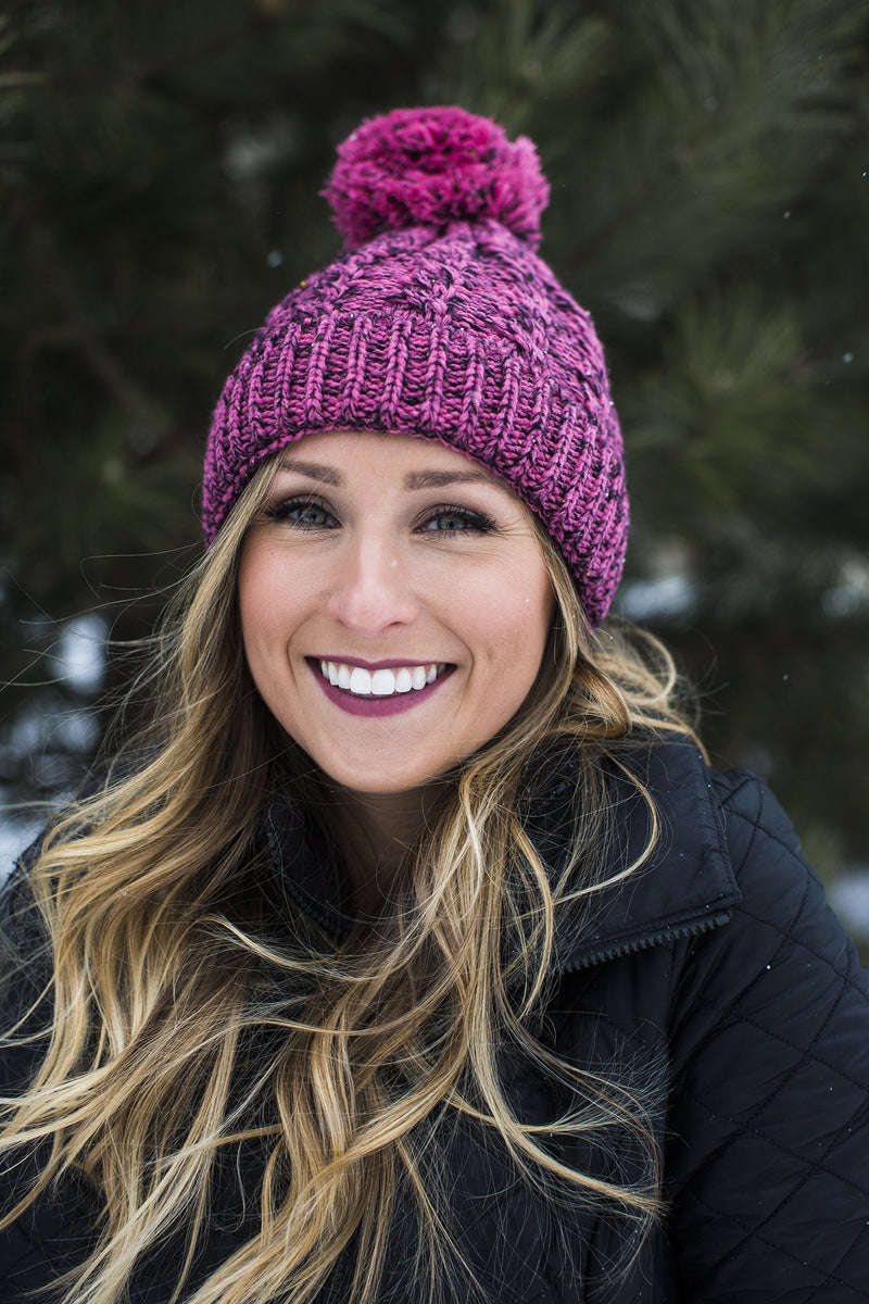 Pink Speckled Knitted Hat