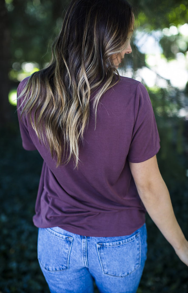 Marsala Round Neck Tee