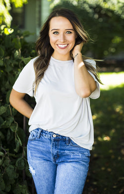 Alpaca Beige Round Neck Tee