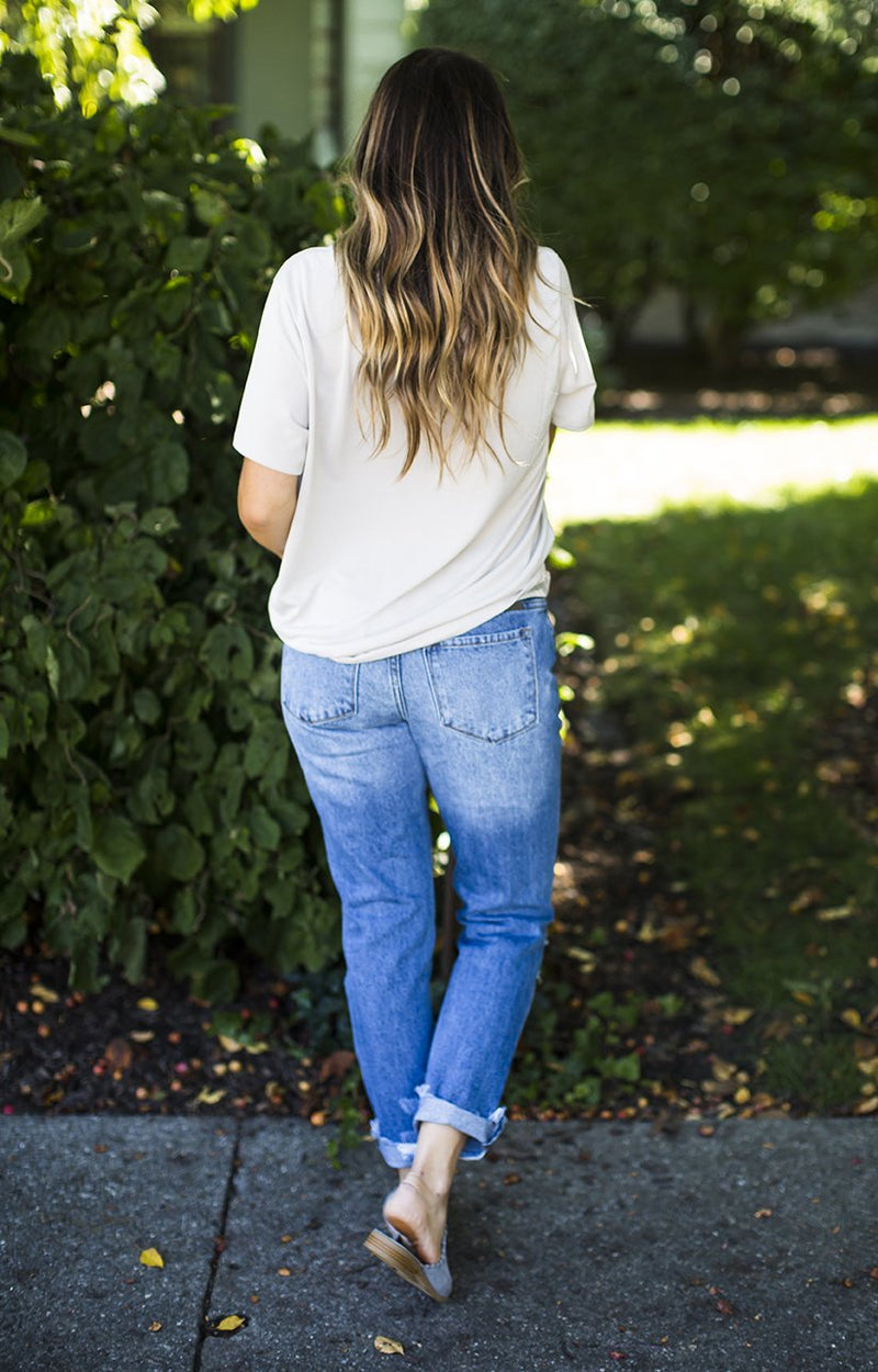 Alpaca Beige Round Neck Tee