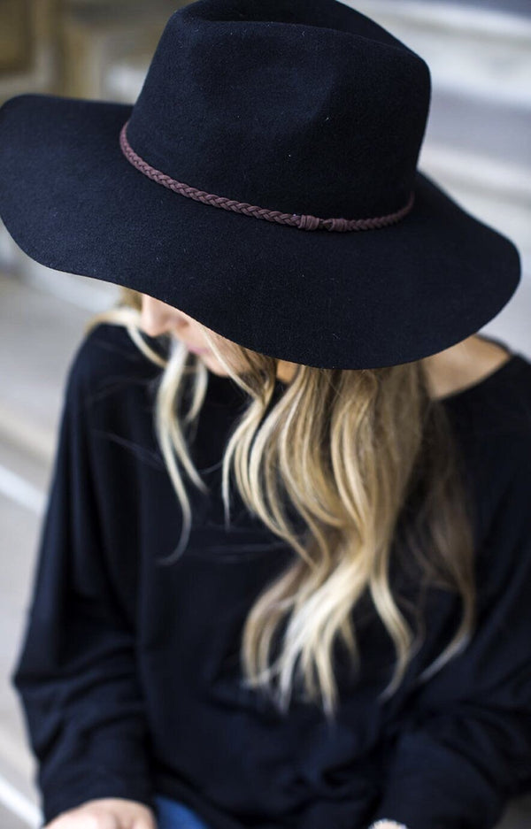 Black Braided Panama Hat