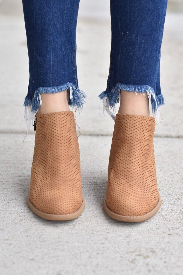 Tan Mesh Bootie